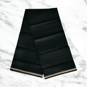 (1 পিস) 100% সুতির কালো লুঙ্গী - পাক্কা 5 হাতা
