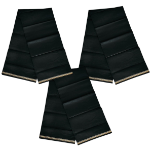 (3 পিস) 100% সুতির কালো লুঙ্গী - পাক্কা 5 হাতা