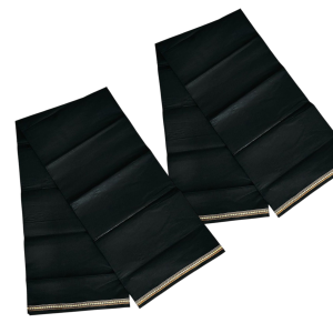 (2 পিস) 100% সুতির কালো লুঙ্গী - পাক্কা 5 হাতা